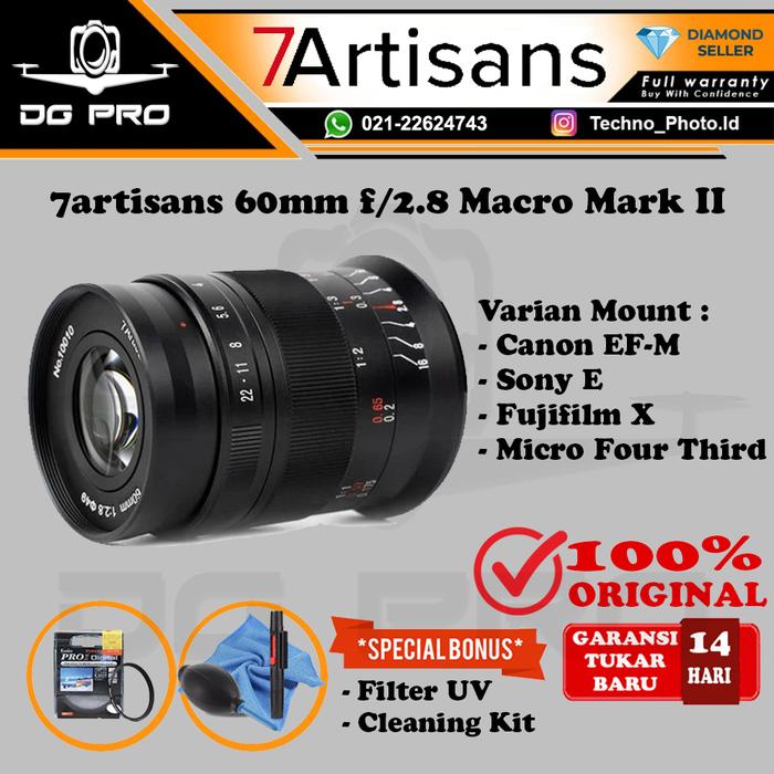 7Artisans 60mm Macro Lens Mark II Canon Sony Fujifilm Olympus M43  CANON EF M, PAKET STANDARD
