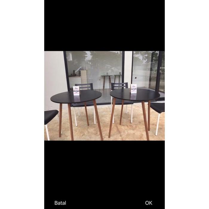 Gambar Meja Bulat Kayu Tamu Minimalis 70cm Living Room- bisa request tinggi - Kaki tinggi dari MOCII~ undefined Tokopedia