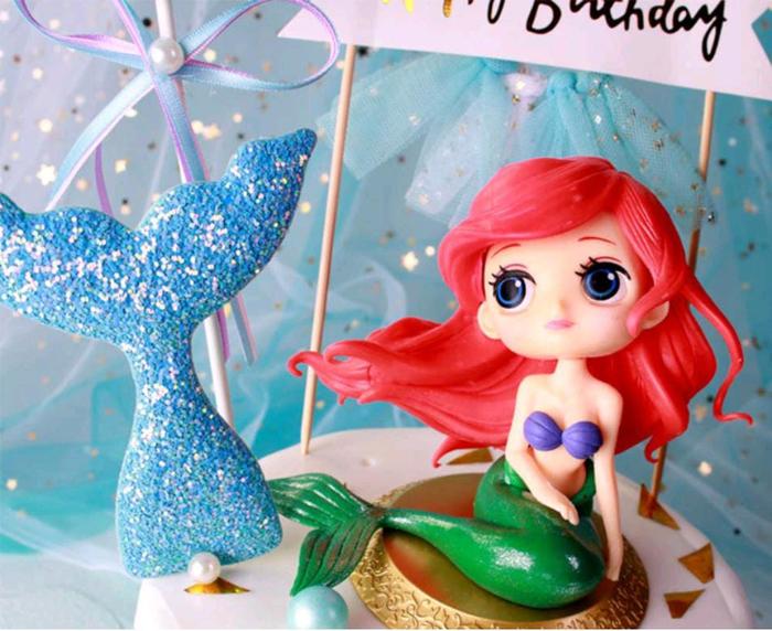 Promo Topper Cake Desain Mermaid Rumput Laut Ikan Hiu Ekor / Topper ...