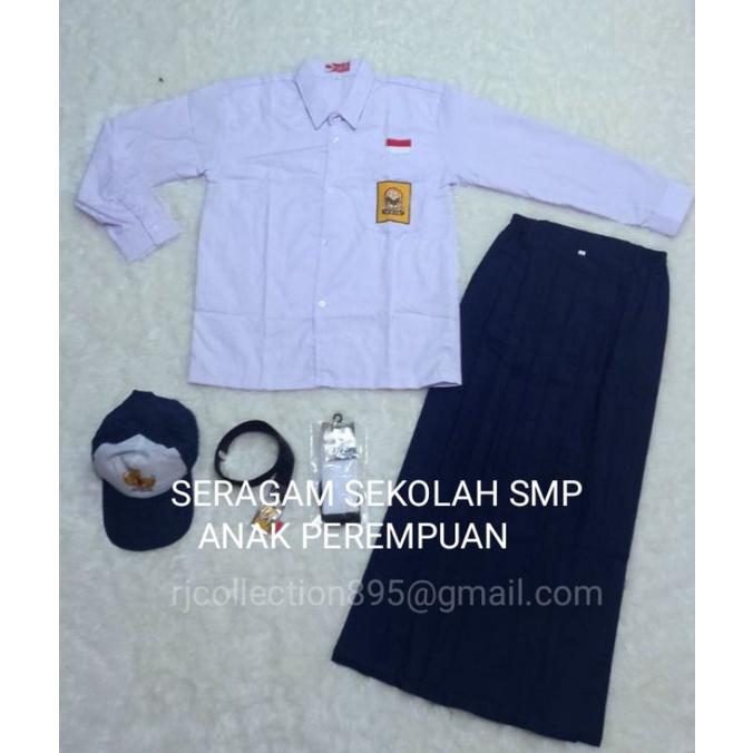 Gambar seragam sekolah SMP | setelan lengkap seragam sekolah SMP perempuan - setopi biru pth, kelas 1 SMP dari ramdon jr undefined Tokopedia