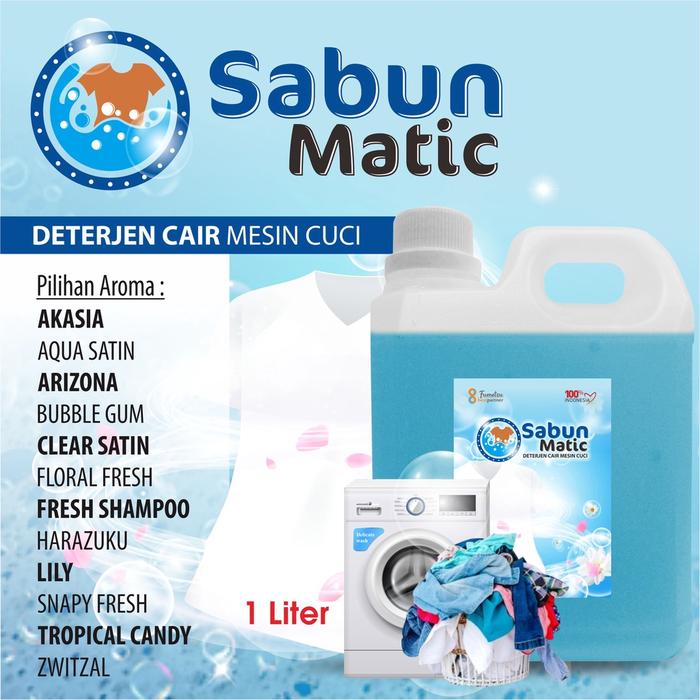 Gambar Sabun Cuci Baju Cair Deterjen Matic 1 Liter - Aneka Aroma Wangi Segar dari FUMETSU BERKAT ID undefined Tokopedia
