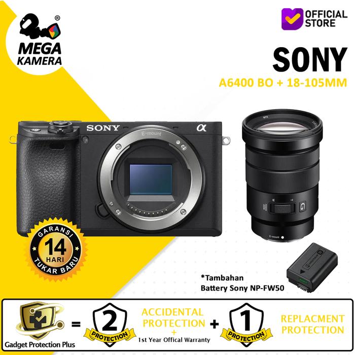 Gambar Sony Alpha a6400 / 6400 Kit 18-105mm F4 Mirrorless Camera - Resmi - Tambah Battery dari Megakamera undefined Tokopedia