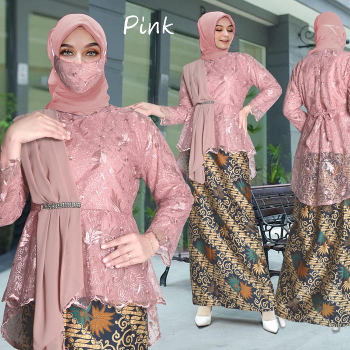 Gambar atasan kebaya tile modern atasan kebaya pesta mewah brokat modern - Dustypink dari Kebaya Qaira undefined 5 Tokopedia