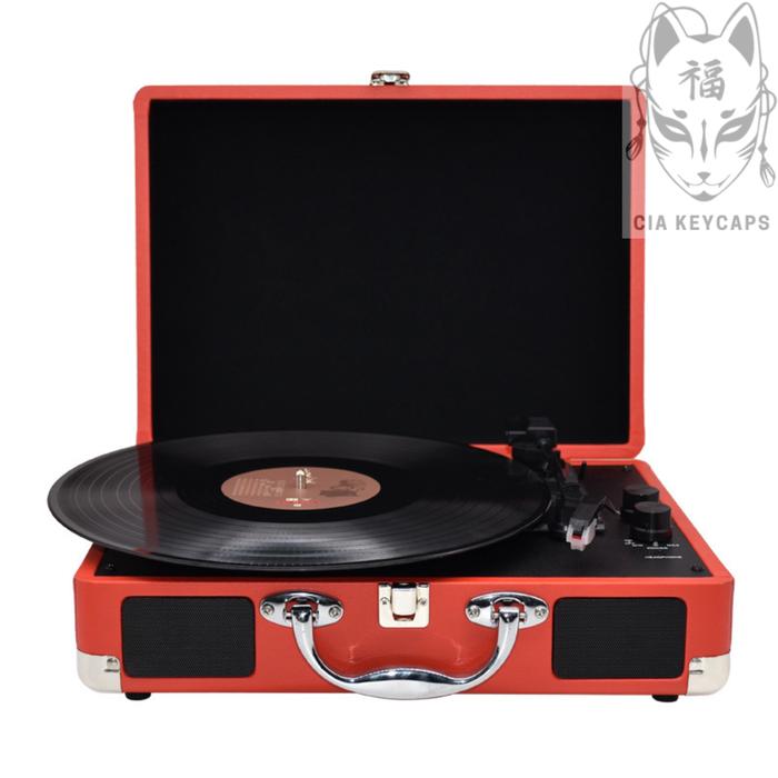 Gambar Turntable gramaphone vinyl piringan hitam player bluetooth koper retro - Red, Bluetooth dari CIA Keycaps and Hobbies undefined Tokopedia