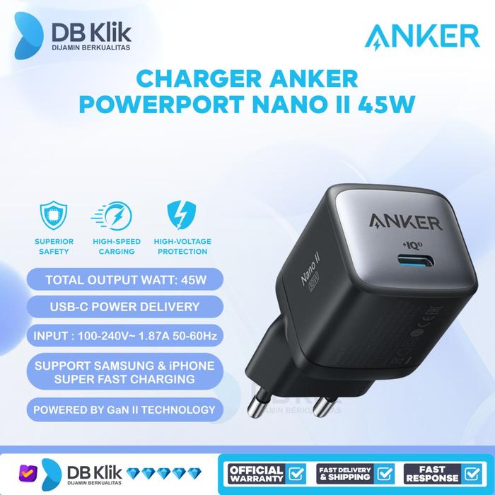 Charger Anker PowerPort Nano II 45W EU (A2664G11) - ANKER A2664 -BLACK