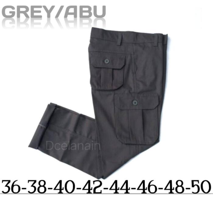 Gambar CELANA PANJANG PRIA II CARGO JUMBO I CARGO BIG II CELANA JUMBO TERBAIK - Abu-abu, 50 dari Dcelanain undefined Tokopedia