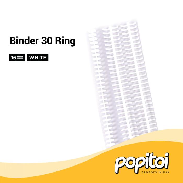 Gambar DIY 30 Holes Ring Binder Notebook A5 B5 A4 Lipat 360 Derajat Lubang - WHITE (16 mm) dari Popitoi undefined Tokopedia