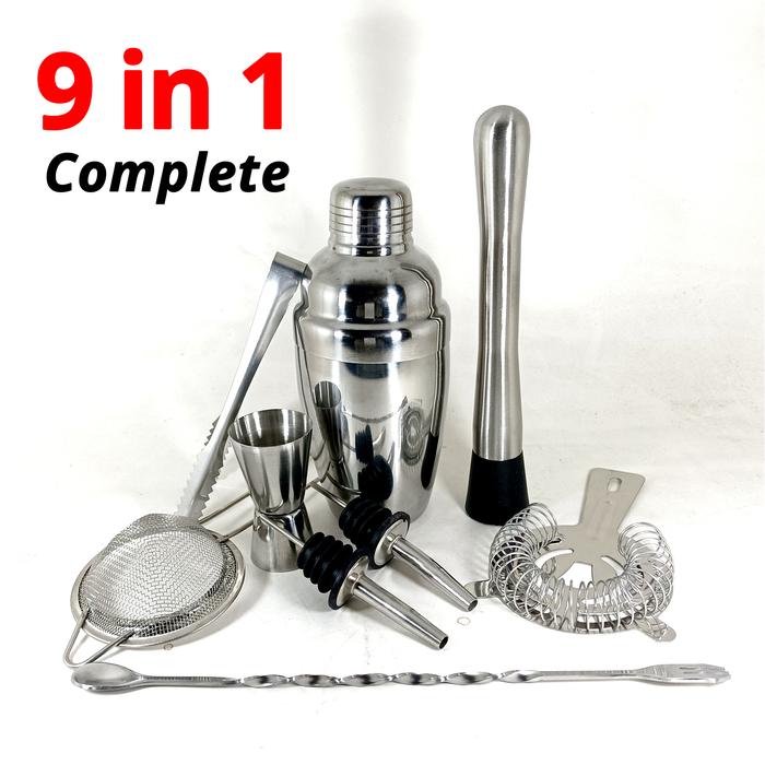 Gambar 9 in 1 Paket Bartender Set Cocktail Shaker Strainer 350 550 750 ml - 350 ml dari Kopi Jayakarta undefined Tokopedia