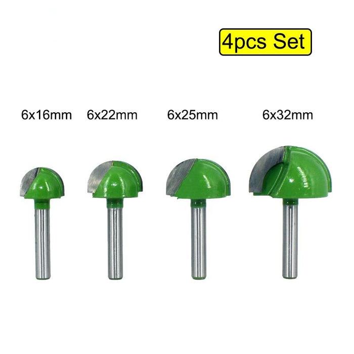 Gambar Mata Profil Router Round Bottom Mata Profil Kayu AST 6Mm Nose Cove Bit - 4pcs dari Daily-Mall undefined Tokopedia
