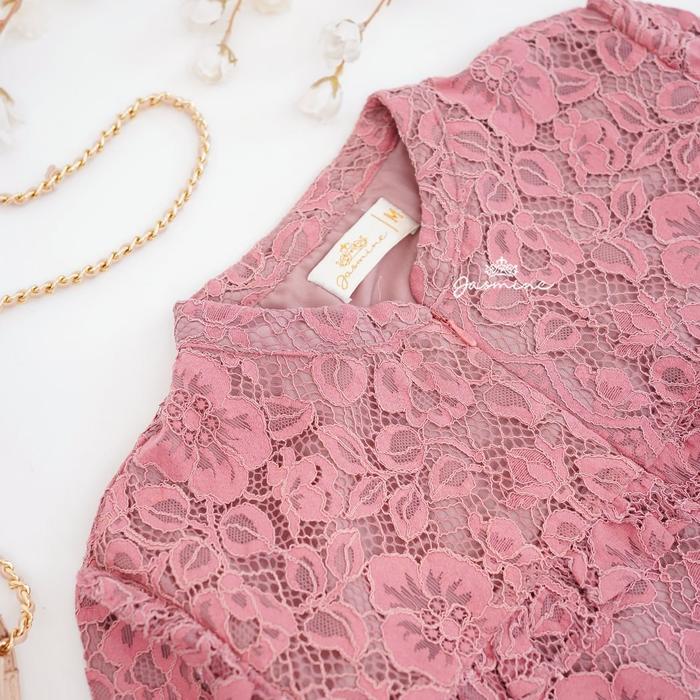 Gambar Farah Dress Jasmine by LidiaHadiwinoto gamis brukat - Pink, M dari Toko Mama Noura undefined Tokopedia