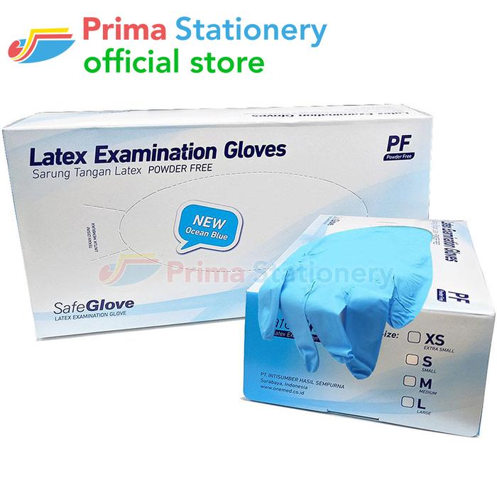 Jual SafeGlove Latex Gloves PF Powder Free /100 Sarung Tangan