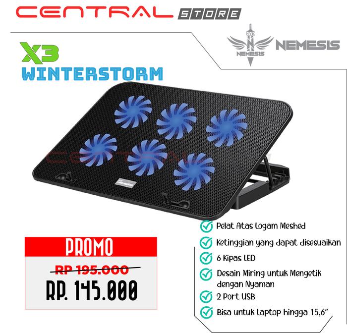 Jual Coling Pad NYK WINTERSTORM X3 LED 6 fan 2 Port USB Cooler Notebook ...