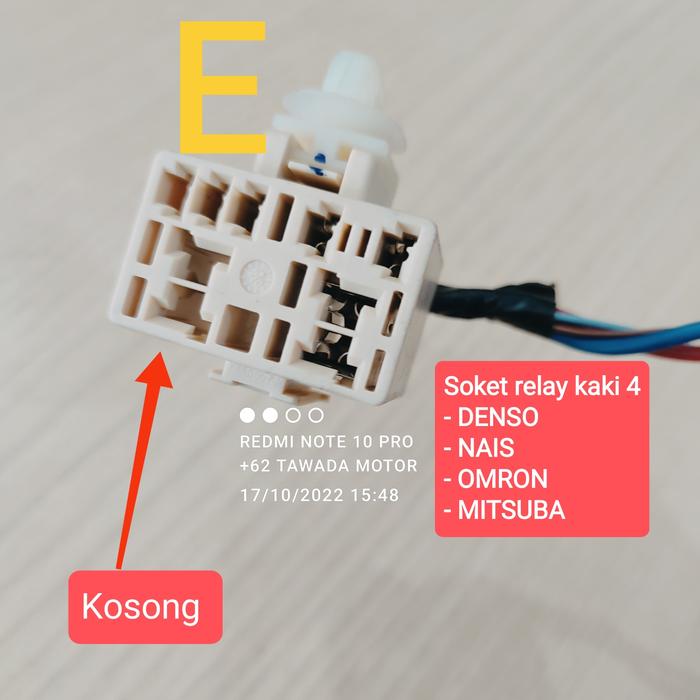 Gambar SOKET RUMAH RELAY KAKI 4 DENSO NAIS OMRON MITSUBA ORIGINAL - E dari TAWADA MOTOR undefined Tokopedia