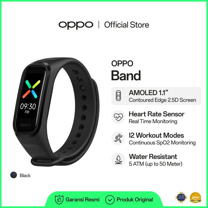 Gambar OPPO Band [Exercise Mode and Health Monitor] - Hitam dari OPPO Store Indonesia undefined Tokopedia