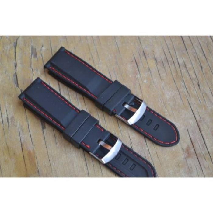 Gambar STRAP TALI JAM TANGAN KARET BENANG MERAH BIRU PUTIH 22 MM DAN 24 MM - Merah, 22 MM dari MADSHOP2019 undefined Tokopedia