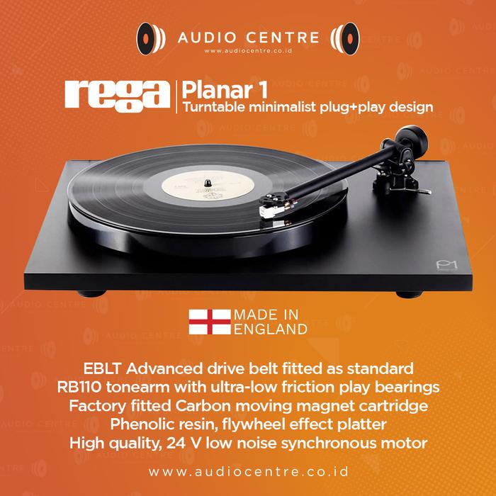 Gambar Rega Planar 1 Turntable / black / white - Black Matt dari Audio Centre Official undefined Tokopedia