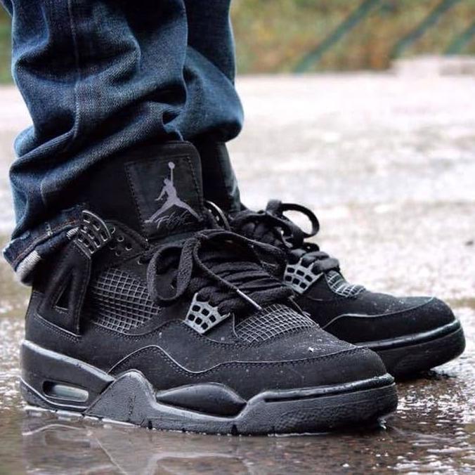 HOT Sepatu All Black Jordan Black Cat Retro High Black Jordan