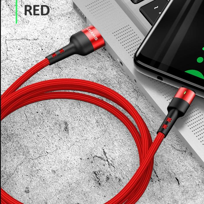 Gambar USAMS U26 KABEL DATA TYPE C FAST CHARGING & LED INDIKATOR - Merah dari Max Acc undefined Tokopedia
