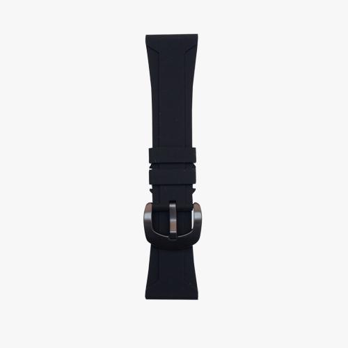 Gambar STRAP RUBBER TALI KARET JAM TANGAN SIZE 22 MM 24 MM 26 MM BUCKLE BULAT - FULL BLACK, 22 MM dari Palapa Watch undefined Tokopedia