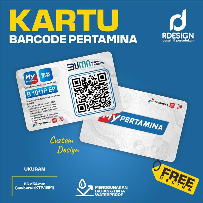 Gambar CETAK KARTU BARCODE MY PERTAMINA (BAHAN PVC ID CARD) - DESAIN 01 dari PERCETAKAN R DESIGN undefined Tokopedia