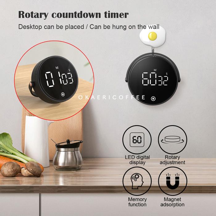 Jual Magnet Standing Kitchen Timer Dapur Masak / Rotation Digital ...