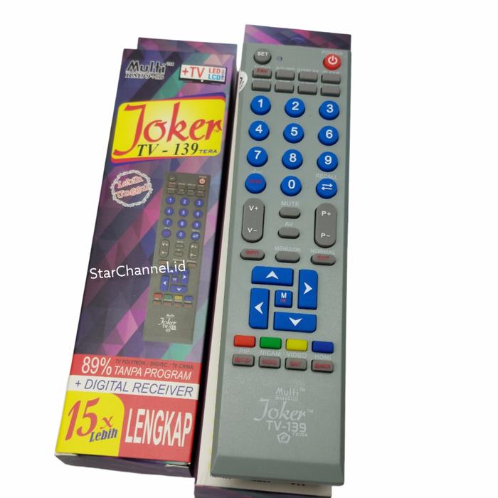 Gambar Remot LED LCD TV UNIVERSAL JOKER 139 MULTI dari Starchannel undefined Tokopedia