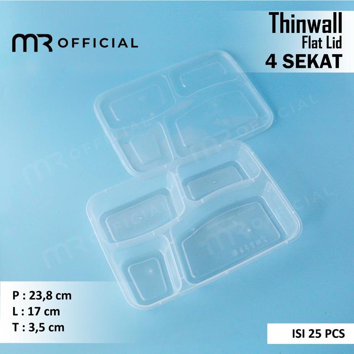 Gambar lunch box 4 sekat / Bento Sekat 4 Plastik Thinwall / Food Container dari SterileIndonesia undefined Tokopedia