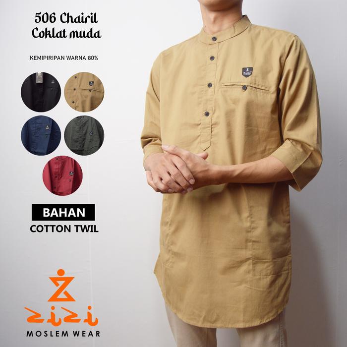 Gambar KURTA ZIZI CHAIRIL Pakaian Muslim Pria Dewasa Lengan Raglan 506 - Cokelat Muda, M dari Zizi Moslem Wear Official Store undefined Tokopedia