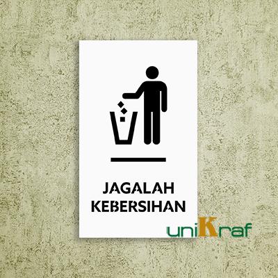 Gambar Papan Sign Akrilik Jagalah Kebersihan - Acrylic Sign Board Keep Clean - Putih dari uniKraf undefined Tokopedia
