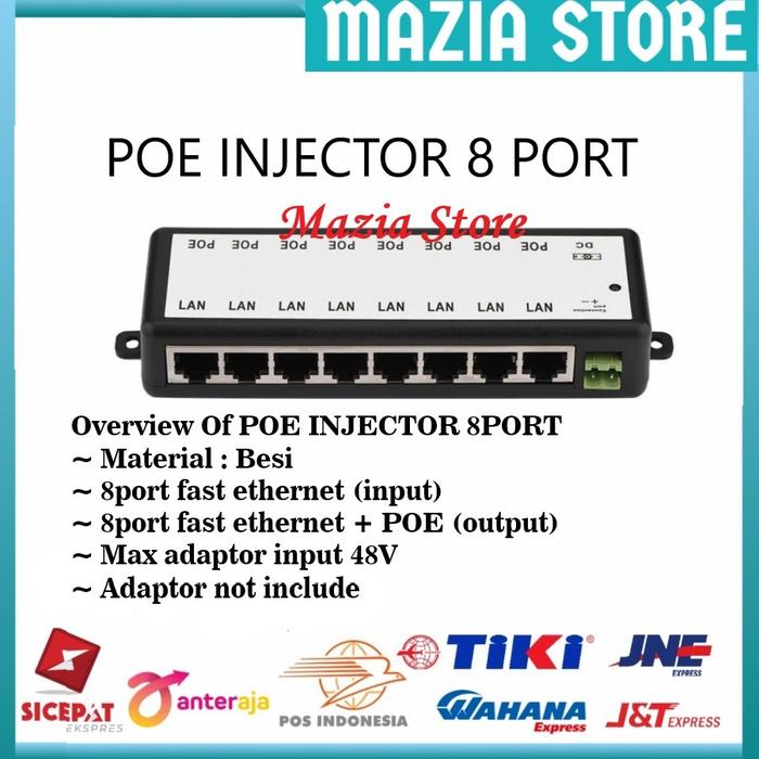 Gambar POE INJECTOR 8 PORT/ 16 PORT/ 24 PORT - 8 PORT dari Mazia Store Hardware undefined Tokopedia