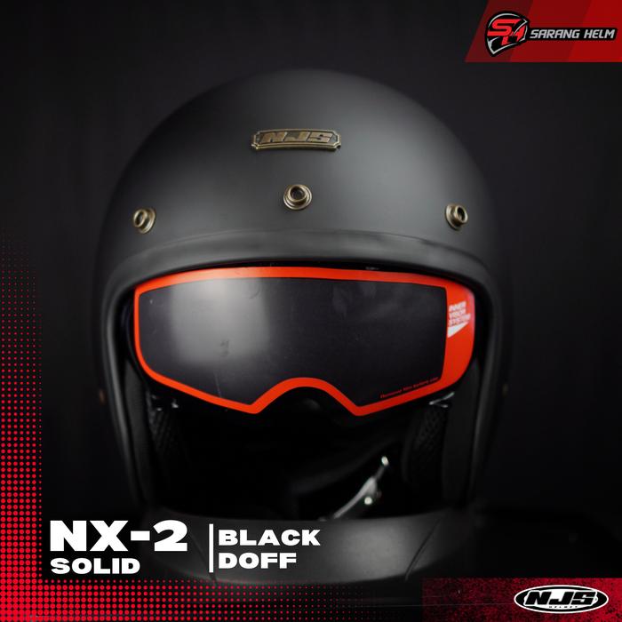 Jual NJS NX-2 Solid (FREE PET) Helm Retro NJS Retro Helm