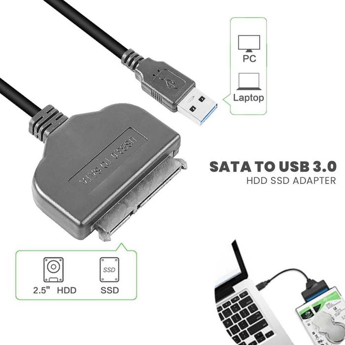 Gambar Converter SATA to USB 3.0 Support 2.5inch SATA III for SSD HDD Ext - USB 3.0 TO SATA dari PowerComp.ID undefined Tokopedia