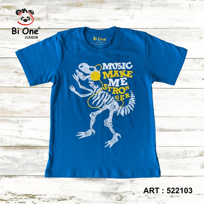 Gambar BiOne Kaos Oblong Wangky Motif Dinosaurus Musik Anak Laki-Laki 522103 - Biru, S dari BiOne Official Shop undefined Tokopedia