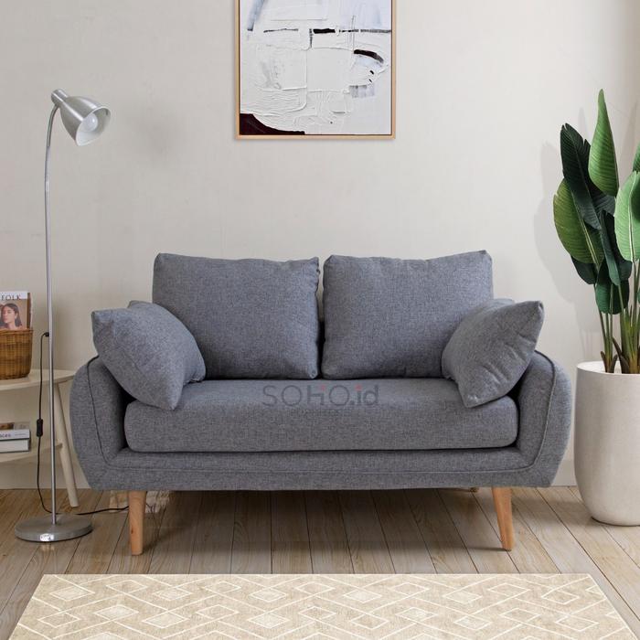 Gambar SOHO.ID Sofa Minimalis Modern - Jackie 2 Seater Brown - Grey dari Soho.id Furniture undefined Tokopedia