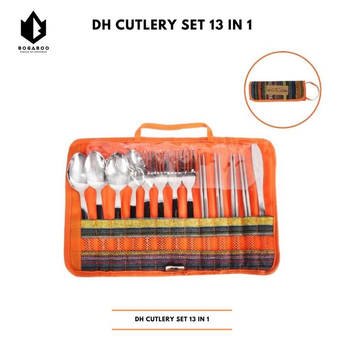 Gambar Dhaulagiri CUTLERY SET 13 IN 1- Alat Makan Set Camping Hiking Outdoor - Orange dari Aycamp undefined Tokopedia