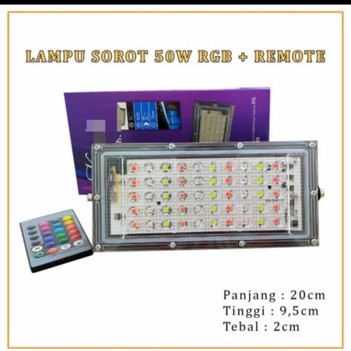 Gambar Lampu led 50w rgb warna warni led sorot led 50w 50 w 50 watt outdoor - SLIM 50W RGB dari central led lighting undefined Tokopedia