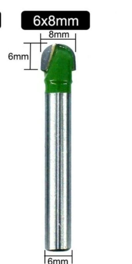 Gambar Mata Profil Router CNC Setengah Lingkaran Round Bottom Shank 6mm - 6x8mm dari JualJadiBerkah undefined Tokopedia