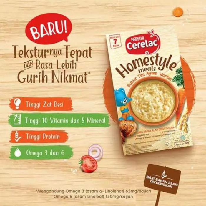 Gambar Nestle Cerelac Homestyle Meals Bubur Tim Ayam Wortel 100 gr dari Makin-Jaya88 undefined Tokopedia