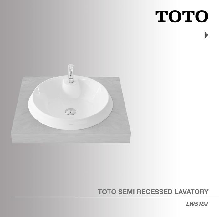 Gambar TOTO Semi Recessed Counter Lavatory 1 Tap Hole / Wastafel LW518J - BODY ONLY dari TOTO Indonesia undefined Tokopedia