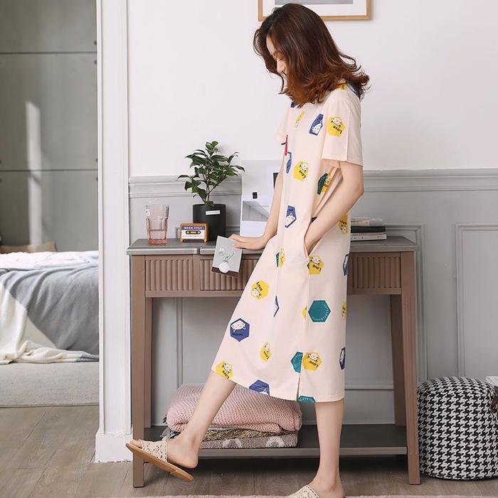 Gambar Baju Tidur Daster Import - SQUARE CAT dari Central Market CM undefined Tokopedia