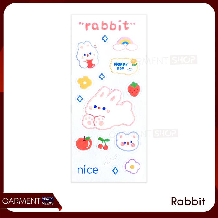 Gambar Stiker Motif Kartun Korea Kelinci Lucu Anti Air Dekorasi Botol Box DIY - PENDEK RABBIT dari GarmentMarts undefined Tokopedia