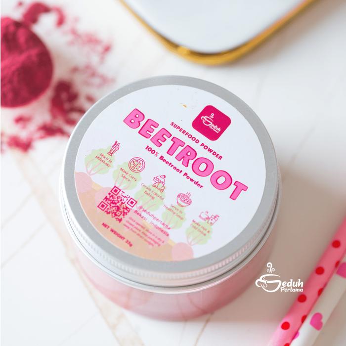 Gambar Beetroot Superfood Powder -  Bubuk Buah Bit Merah Food Grade | Powder Buah Bit Merah Murni Kering - jar dari Seduh Pertama undefined Tokopedia