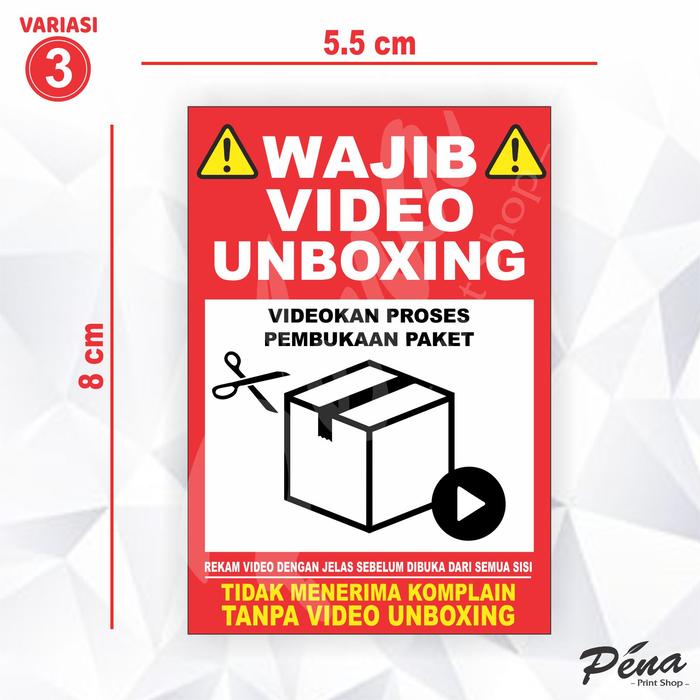 Gambar Stiker Unboxing Video / Sticker Unboxing / Stiker Wajib Video Unboxing - 3 dari Pena Printshop undefined Tokopedia