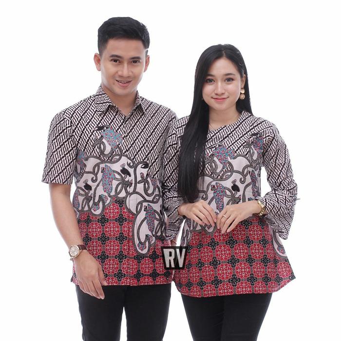 Gambar BAJU BATIK COUPLE COWOK CEWEK BATIK PEKALONGAN UKURAN M L XL - 03, L dari Adib Fashion Store undefined Tokopedia