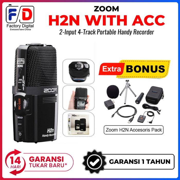 Gambar Zoom H2N 2-Input 4-Track Portable Handy Recorder Zoom H2NEXT Original - Standart Box dari FactoryDigital.Id undefined Tokopedia