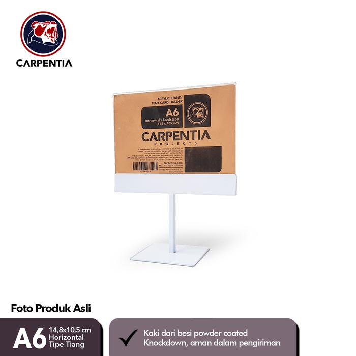 Gambar Carpentia Stand Acrylic Besi /Tiang A6 Horizontal 14,8x10,5cm /Display - Putih dari Carpentia Indonesia undefined Tokopedia