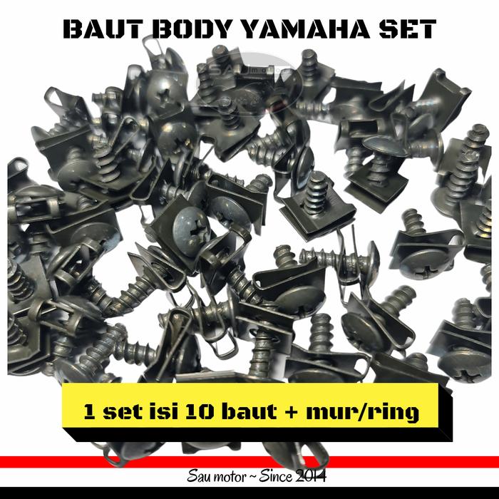 Gambar Baut body Yamaha set klip isi 10 bau bodi + klip yamaha dari Saumotor undefined Tokopedia