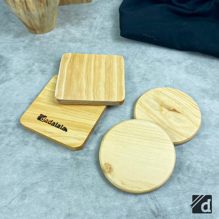 Gambar Tatakan Gelas Kayu Pinus Grade-A - Random dari Dadalala undefined Tokopedia