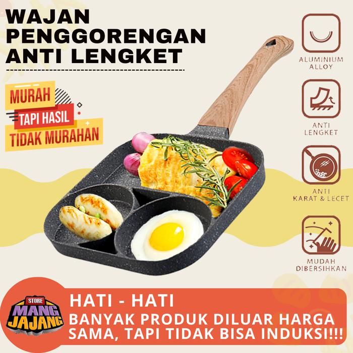 Gambar Wajan Besi Cor / Cast Iron Pan Penggorengan Steak Pan Friying Pan - Wajan 3 Sekat dari Mang jajang Store undefined Tokopedia