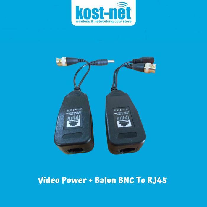 Jual Balun CCTV BNC To RJ45 Passive Video Power Transceiver